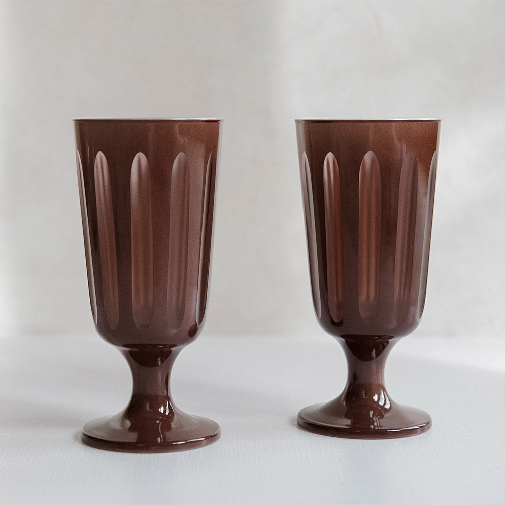 Premium Chestnut Footed Drinking Glass Set - Elegant Stemware for Wine, Cocktails & Special Occasions - Perfect for Dinner Parties, Weddings & Home Decor