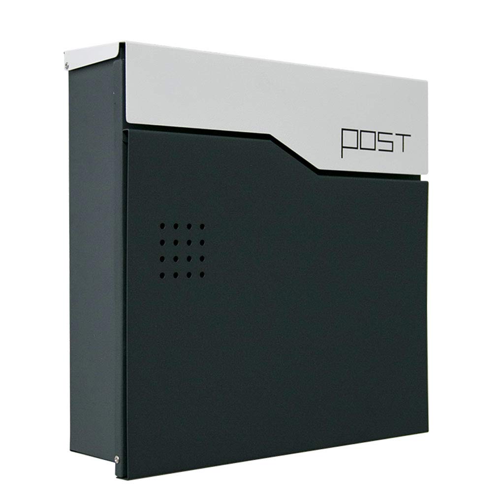 Wrought Iron Small Letter Box with Lock - Outdoor Wall Mounted Mailbox for Home, Newspaper & Magazine Delivery - Perfect for Houses, Apartments & Offices