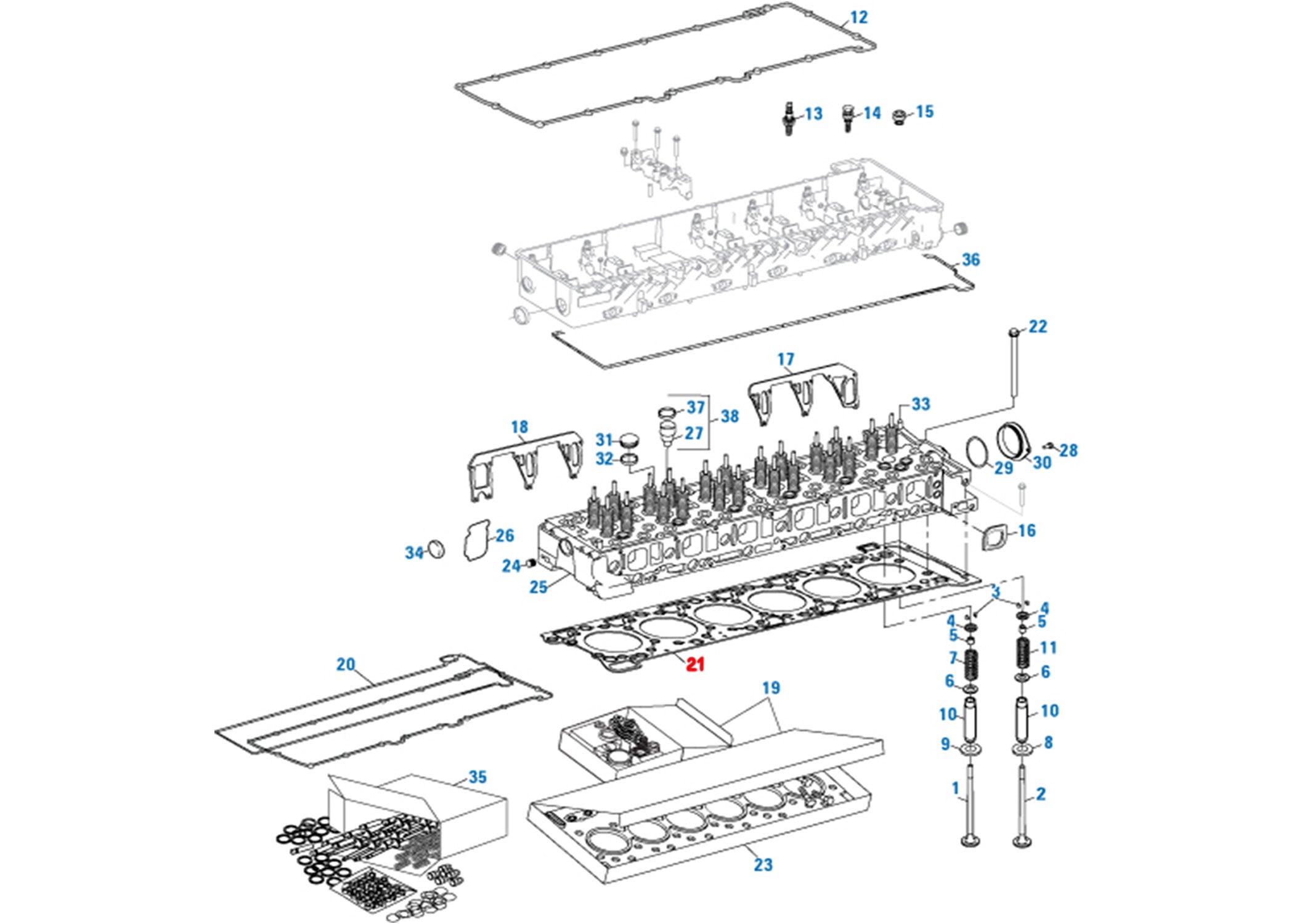DD15 Cylinder Head Gasket (906) (A4720162220) - Heavy Duty Engine Replacement Part for Freightliner Trucks & Commercial Vehicles