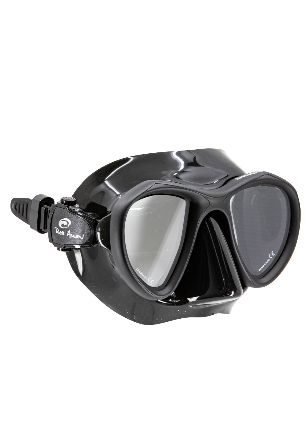 Rob Allen Snapper Mask - Premium Black Snorkeling Mask for Scuba Diving & Spearfishing | Comfortable Fit for Ocean Adventures