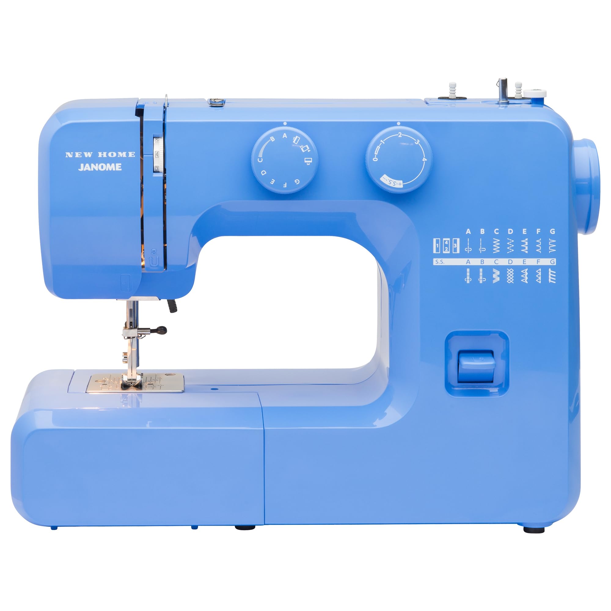Janome Blue Couture Easy-to-Use Sewing Machine with Interior Metal Frame - Beginner Friendly with Bobbin Diagram & Tutorial Videos | Perfect for DIY Crafts, Home Decor & Fashion Projects