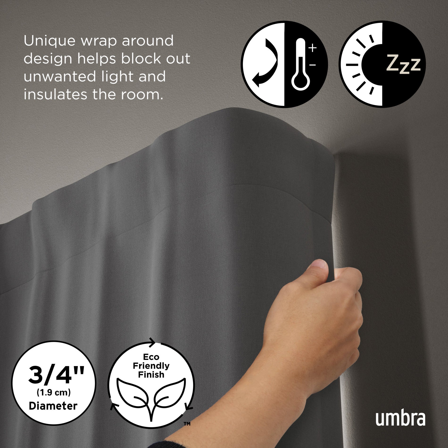 Blackout Curtain Rod - Twilight Series for Complete Darkness, Noise Reduction & Energy Efficiency - Perfect for Bedrooms, Nurseries & Home Theaters