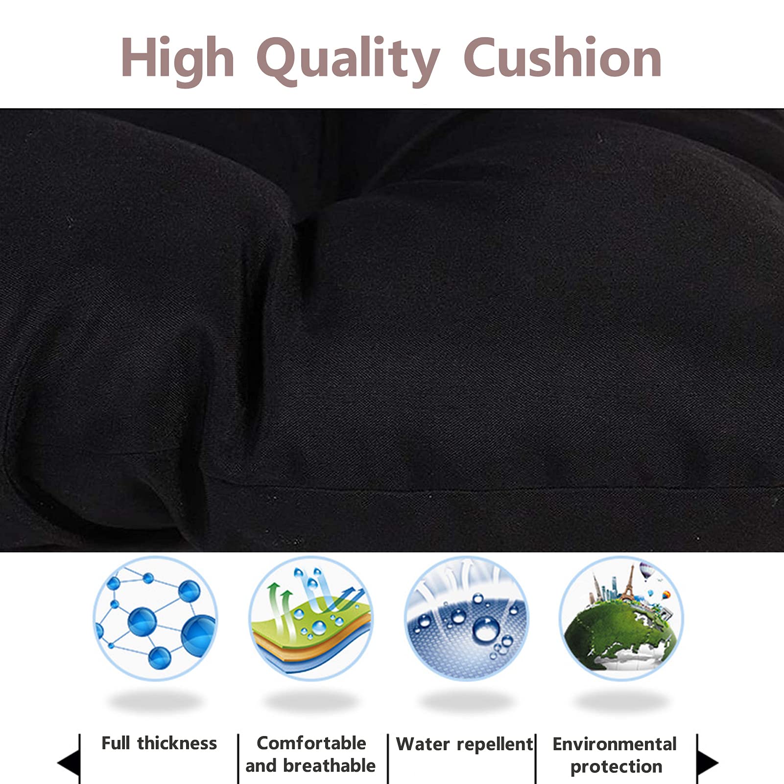 Premium Swivel Rocker Cushion - Thickened Outdoor Rocking Chair Pad for Garden, Hammock & Papasan Chairs - Comfortable Beige Seat Cushion for Patio, Porch & Relaxation
