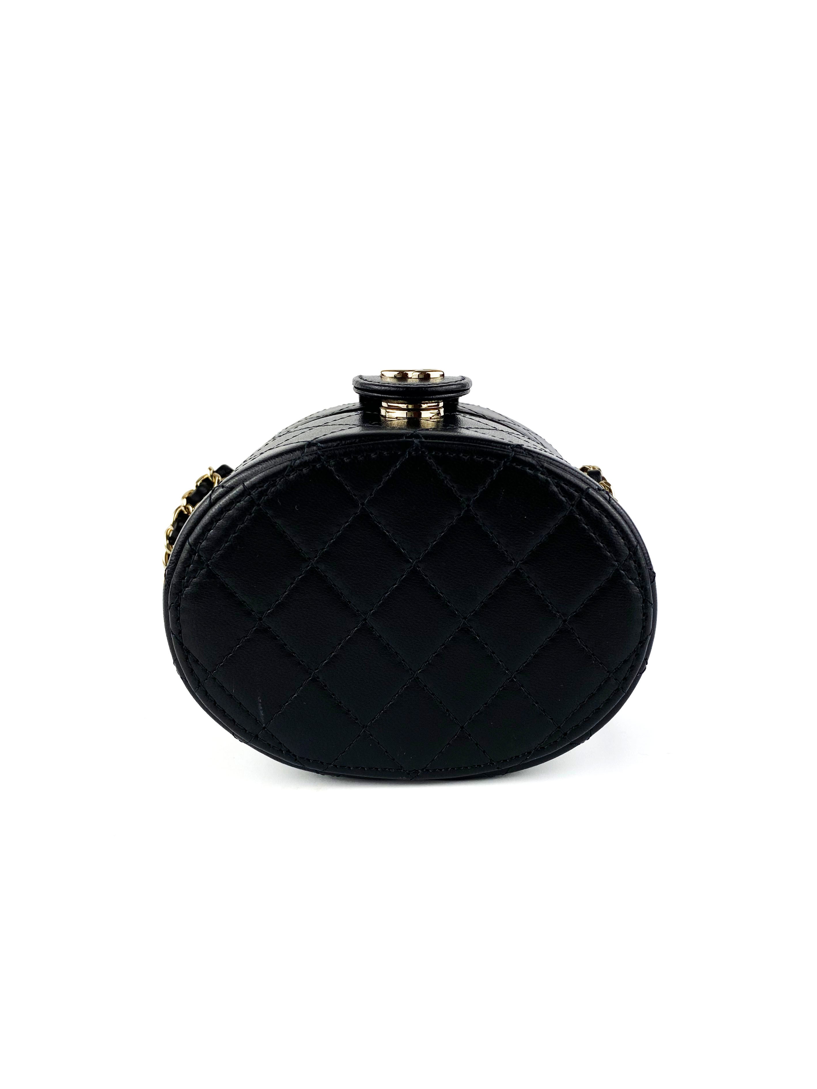 Chanel Black Quilted Caviar Leather Vanity Clutch Box Bag - Luxury Women's Evening Purse for Parties, Weddings & Special Occasions