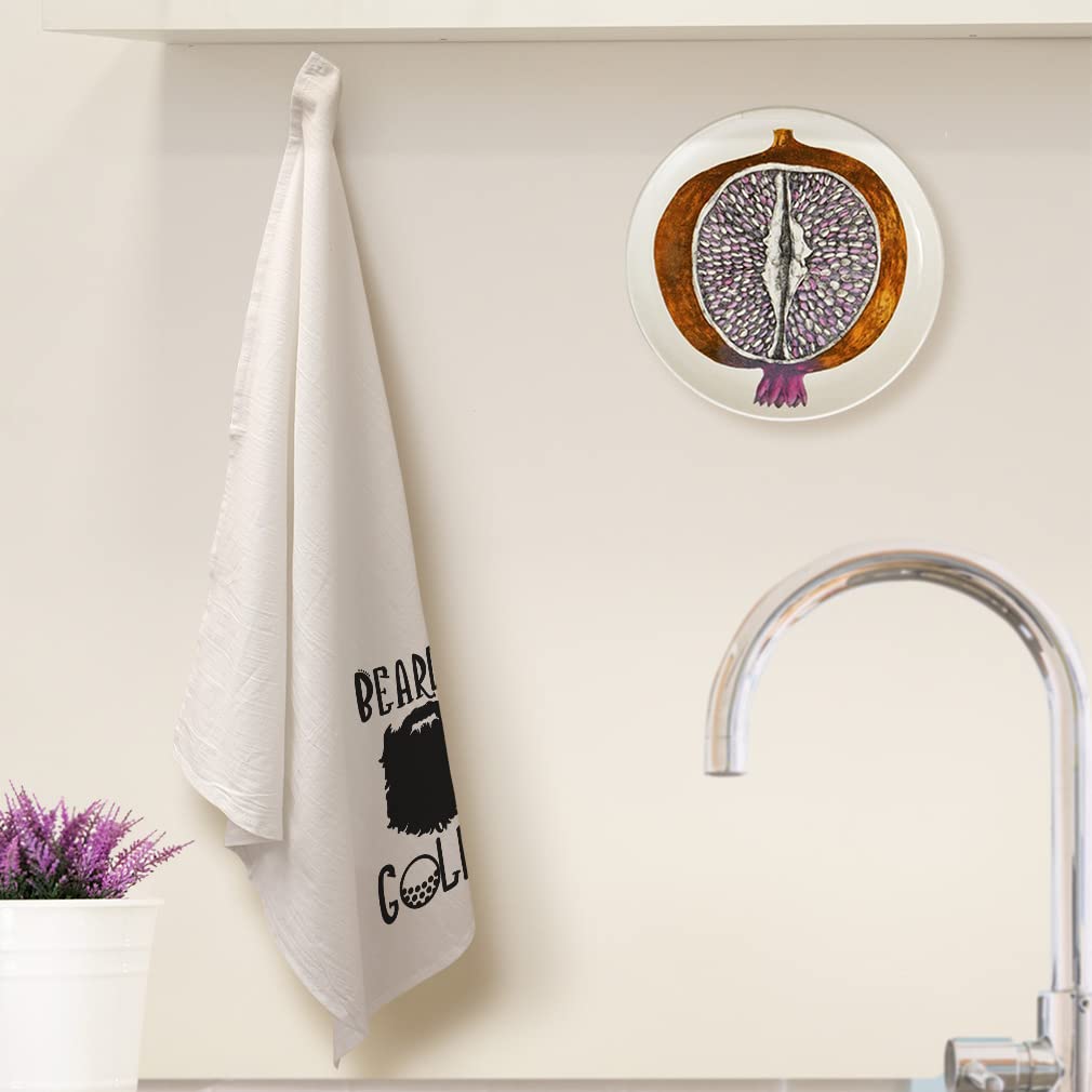 Stylish Printed Kitchen Towels - Bearded Golfer Design Dish Cloths for Mothers Day Gifts & Golf Cleaning Supplies | Perfect for Kitchen Decor, Golf Lover Gifts & Dish Drying