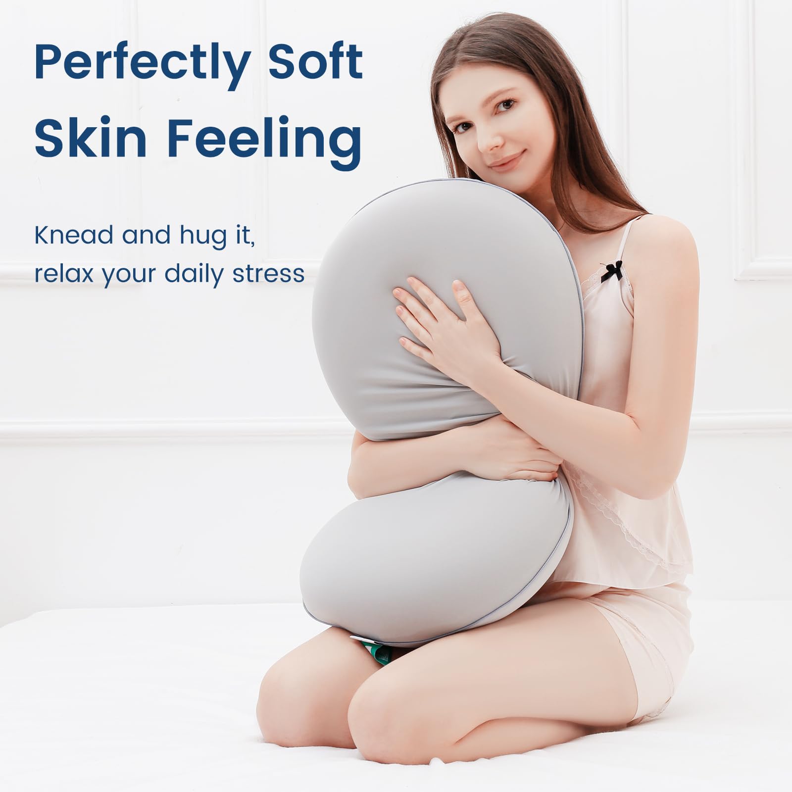 Elegear Memory Foam Neck Pillow for Side & Back Sleepers - Ergonomic Support, Gray - Perfect for Travel, Office & Home Use