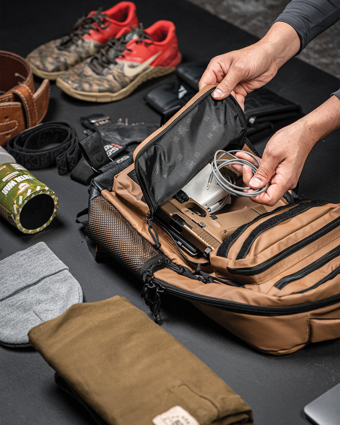 Momentum Pro 32L Backpack - Durable & Spacious Sand Color Hiking Backpack for Outdoor Adventures, Travel & Daily Commute