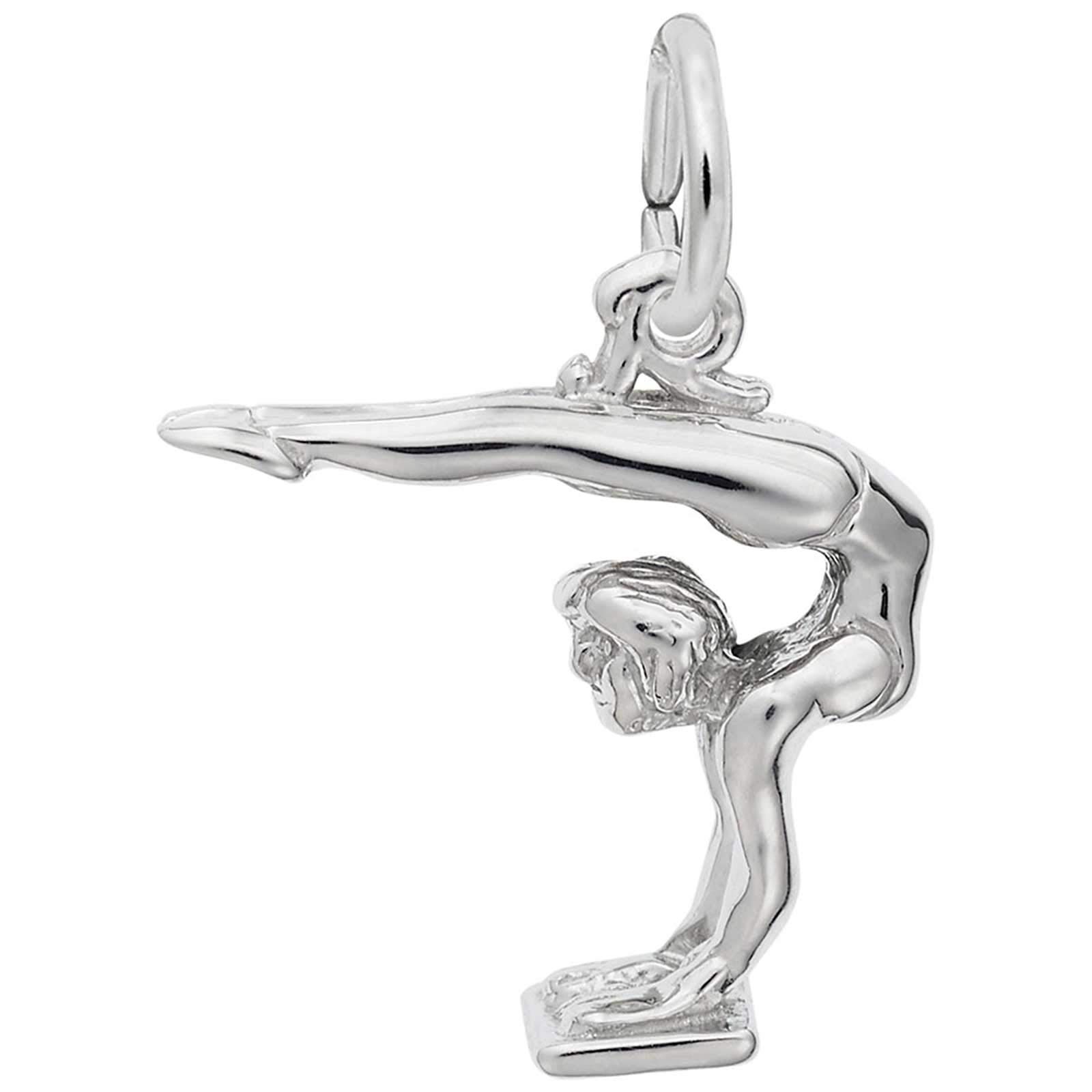 Rembrandt 14K White Gold Gymnast Charm - Elegant Jewelry for Athletes, Gymnastics Gifts, Sports Enthusiasts | Perfect for Necklaces, Bracelets & Special Occasions