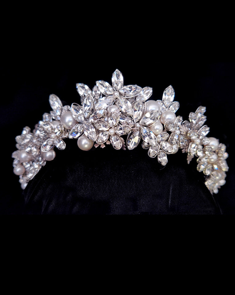 Kezani Titania Crystal Wedding Headpiece - Elegant European-Inspired Crown for Brides | Perfect for Weddings, Prom, and Special Occasions