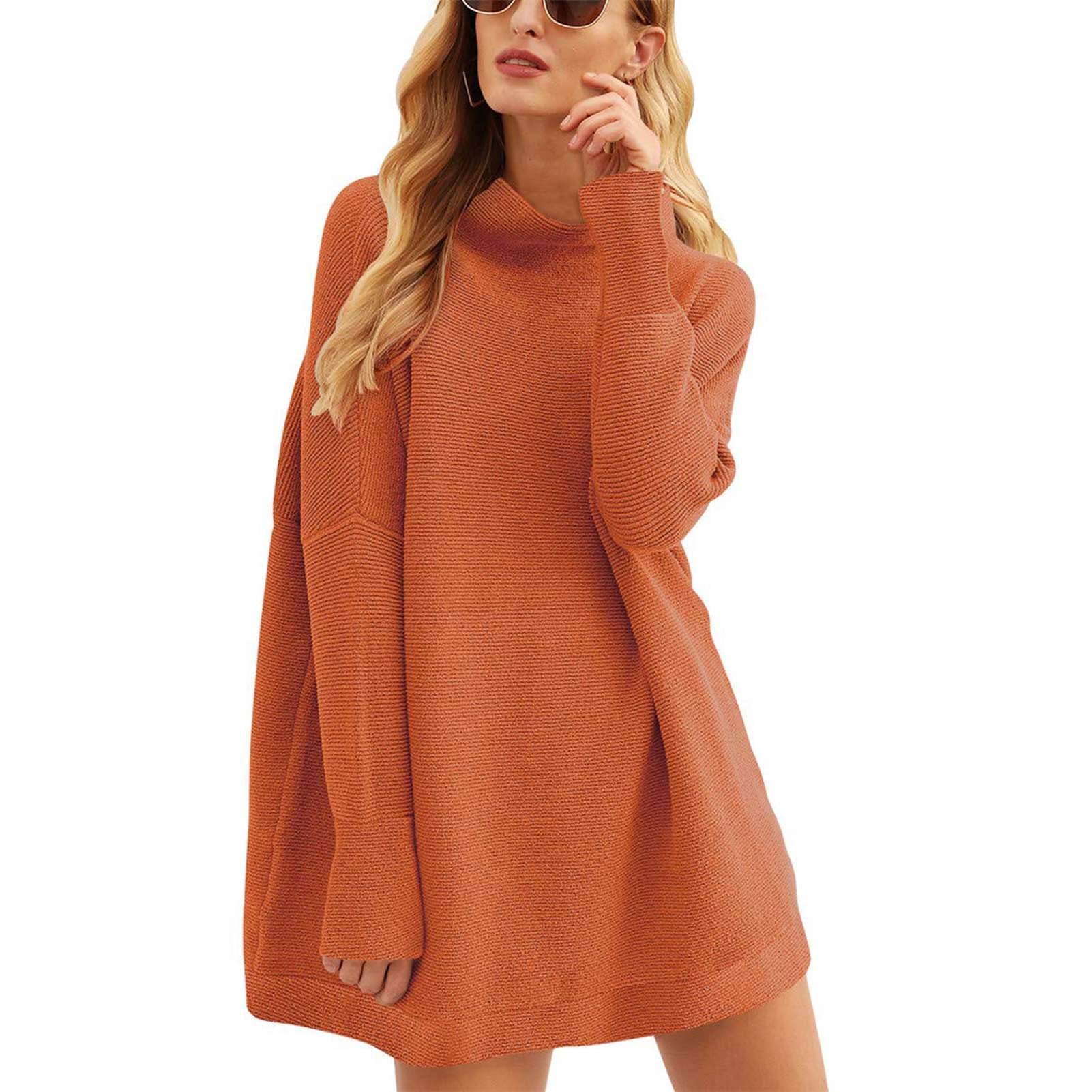 Women's Long Sleeve Knit Sweater - Soft Breathable Loose Fit Pullover Top for Autumn Winter | Cozy Casual Jumper for Work, Dating & Weekend Outfits