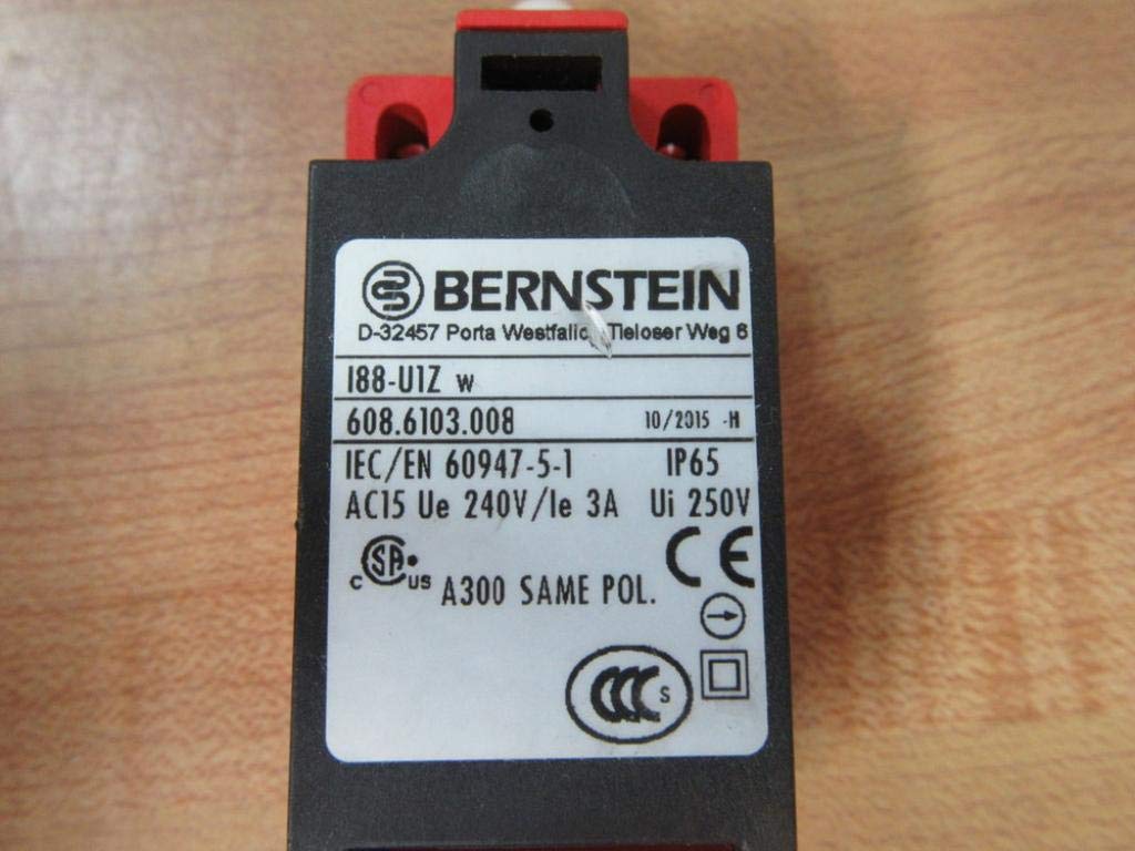 BERNSTEIN I88-U1ZW Enclosed Limit Switch Plastic - Slow Make & Break, 10AMP | Safety Switch for Industrial Machinery & Automation Equipment | Perfect for CNC Machines, Conveyor Systems & Robotics