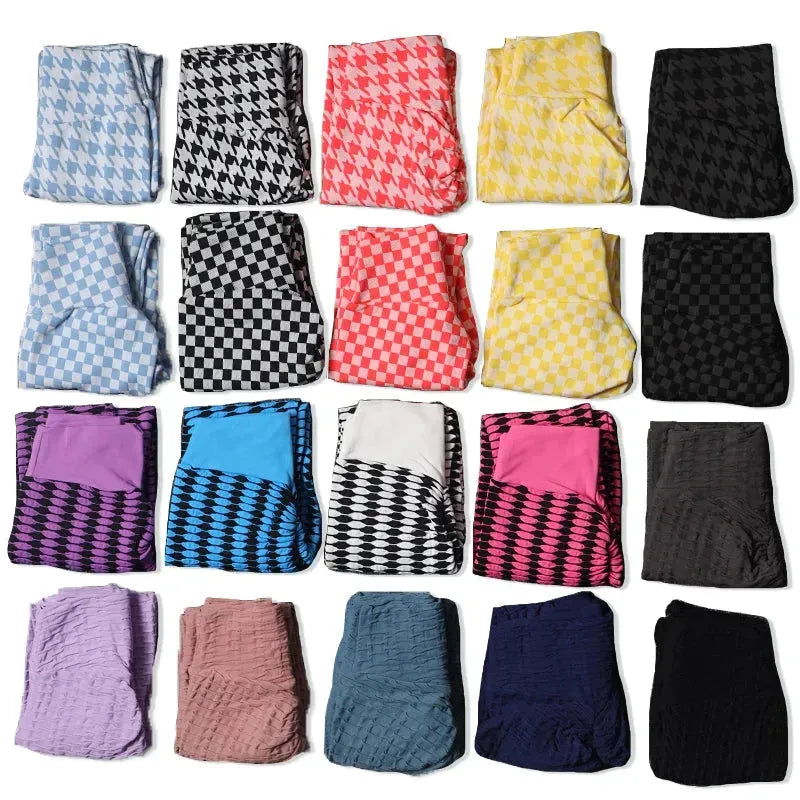 SOISOU Women's Plaid Thick Leggings - High Waisted Yoga Pants for Gym, Fitness & Running - Warm Winter Tights with 19 Color Options - Perfect for Workout, Lounge & Casual Wear