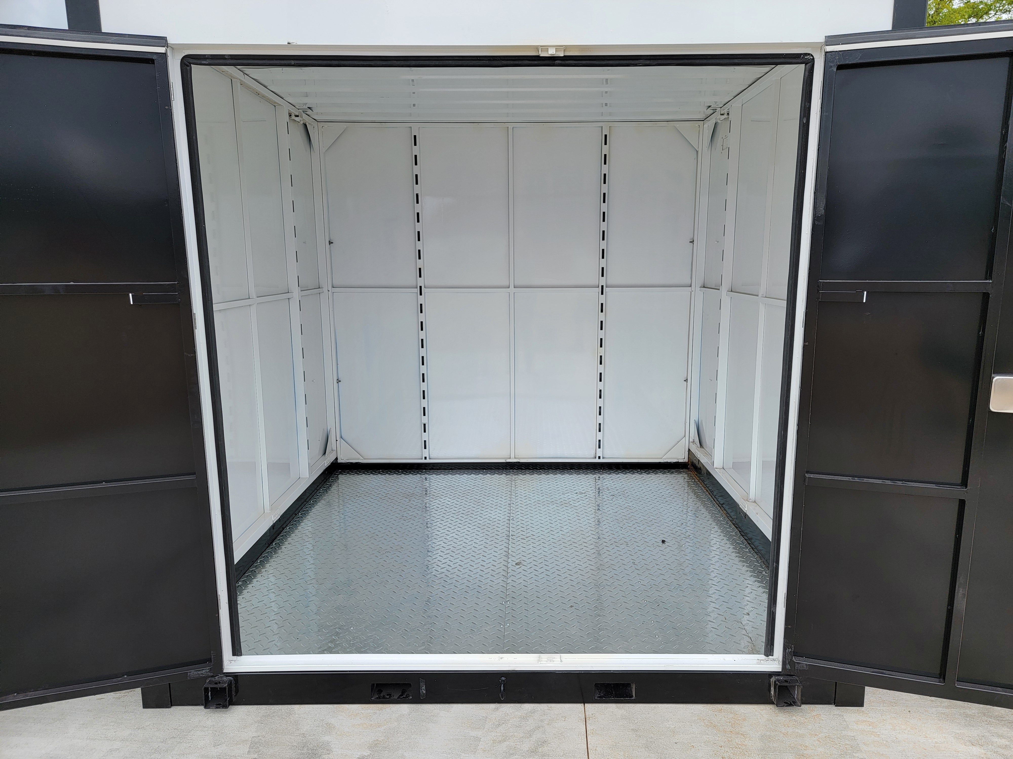8'x8' Single Door Portable Storage Shed - Relocatable Steel Container Building for Backyard, Garden & Outdoor Storage | Weather-Resistant & Durable