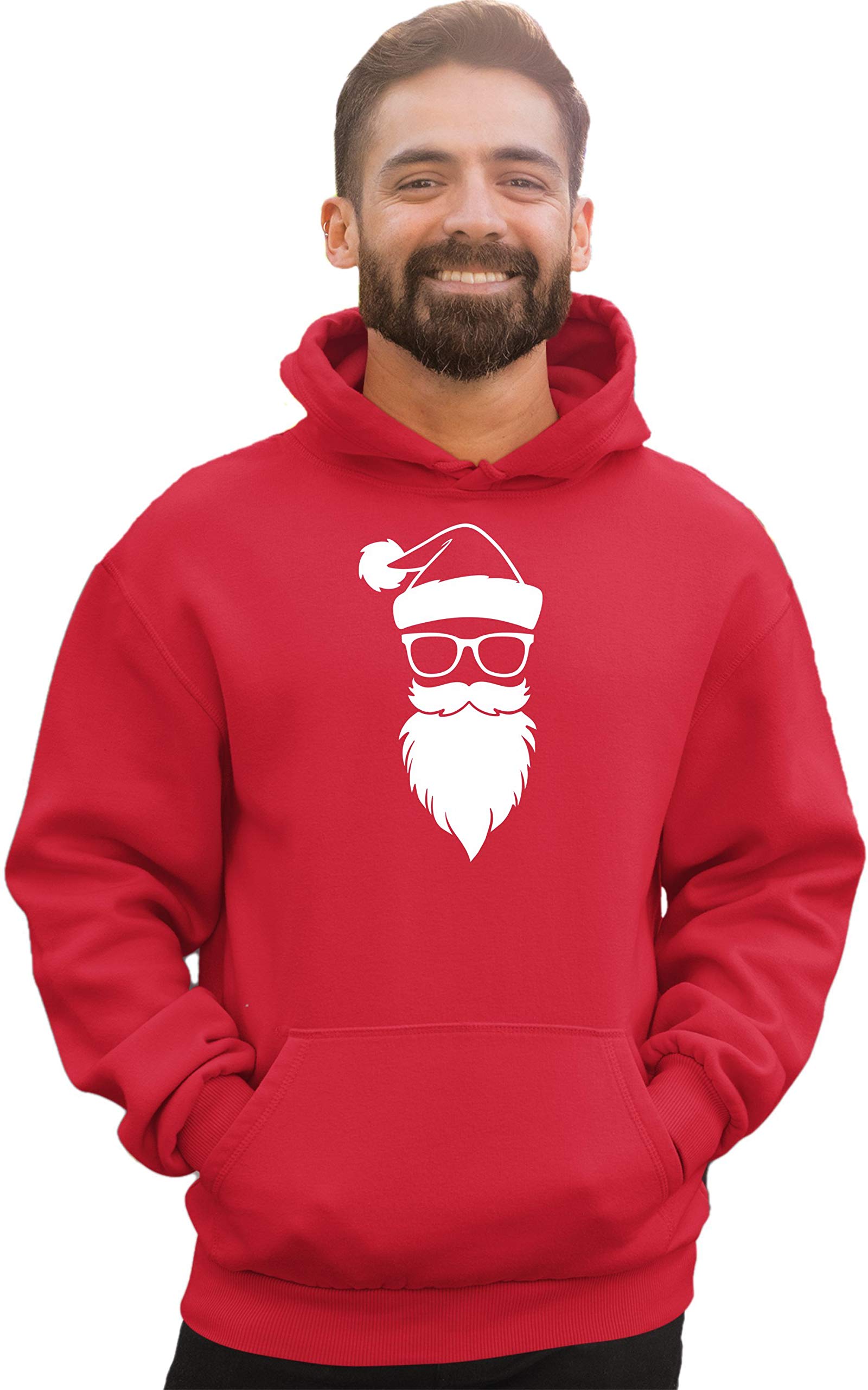 Trendy Hipster Santa with Sunglasses Sweatshirt Hoodie for Men & Women - Perfect for Christmas Parties & Festive Outfits