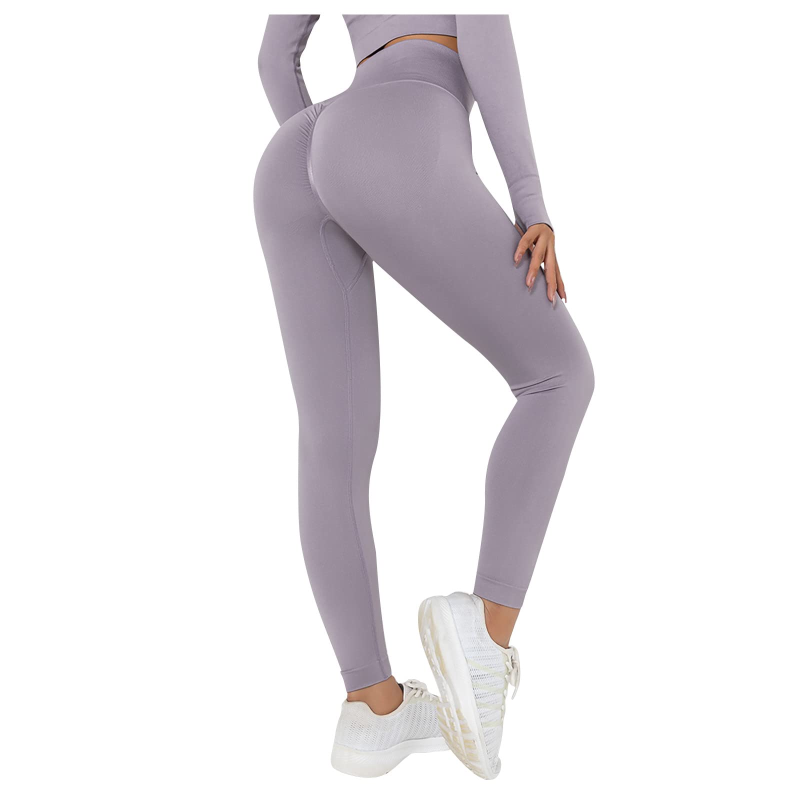 Guvpev Women's High Waist Yoga Pants with Pockets - Tummy Control Workout Leggings for Running, Gym & Lounge Wear