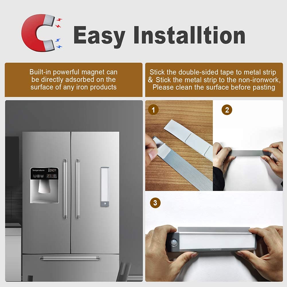 30 LED Motion Sensor Closet Light - Wireless Rechargeable Under Cabinet Lighting for Wardrobe, Kitchen, Cupboard (3 Pack) - Perfect for Nighttime Navigation & Energy-Efficient Home Lighting