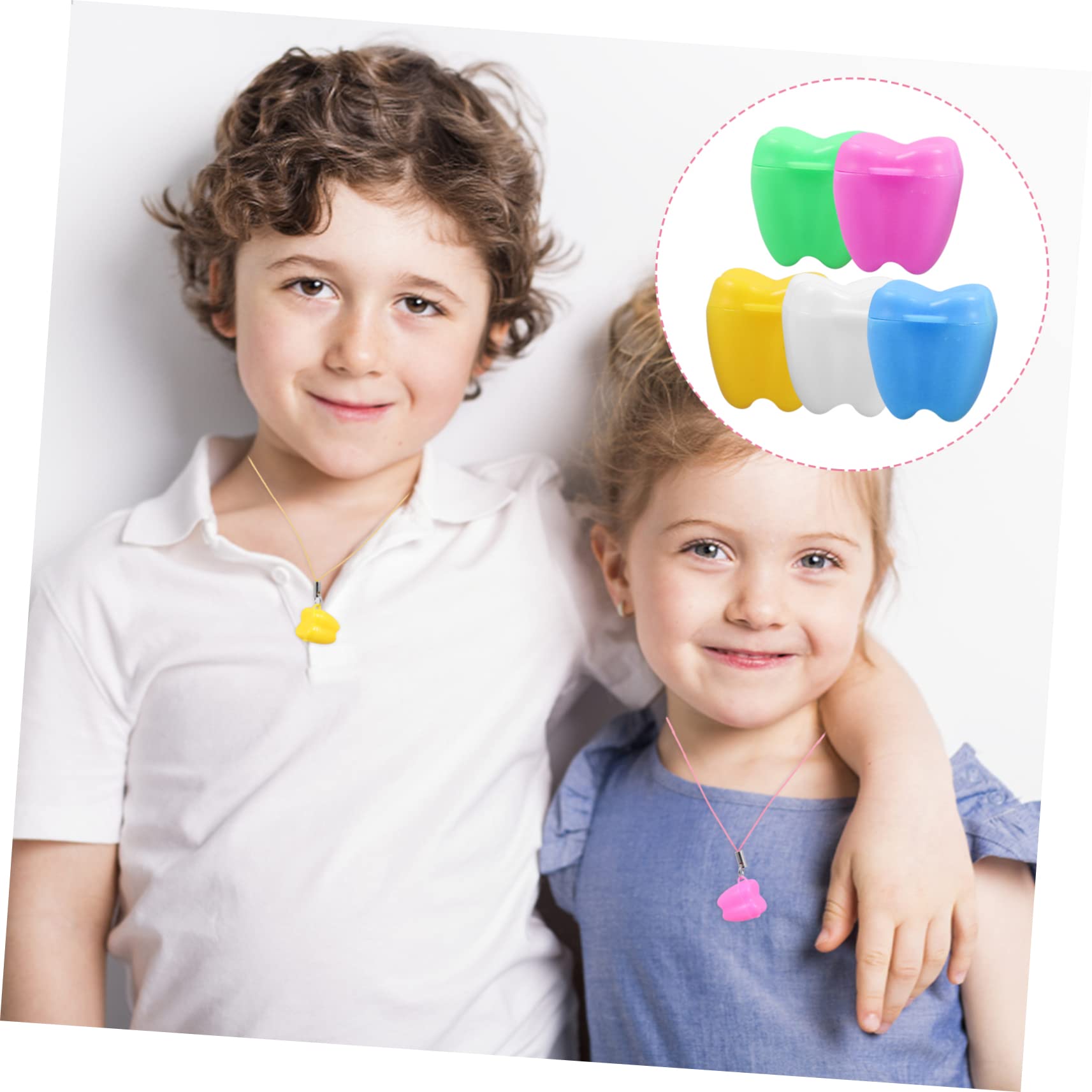 HAPINARY 60 Pcs Tooth Fairy Storage Box - Lost Tooth Holder Necklace for Boys & Girls - Plastic Keepsake Container for Baby Teeth - Perfect for Tooth Fairy Gifts & First Tooth Milestones