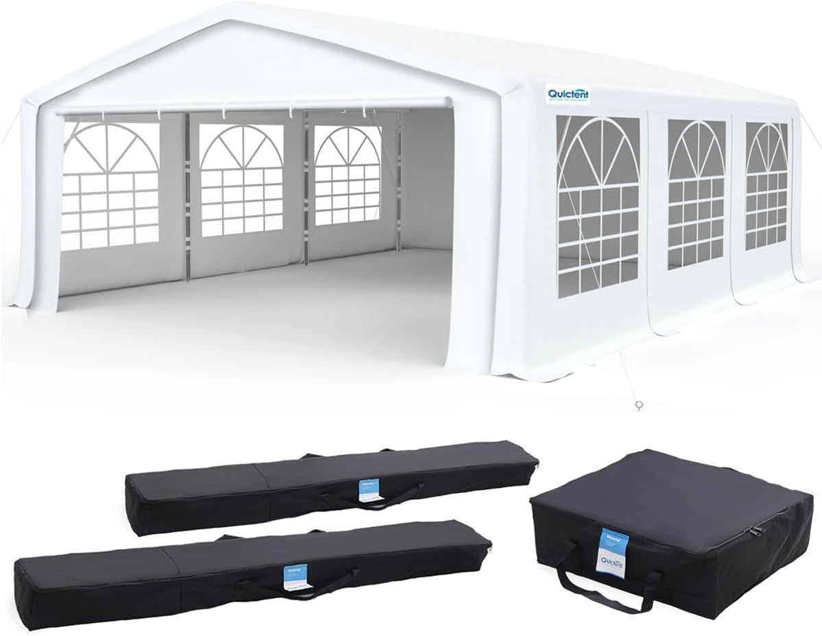 20' x 20' White Party Tent - Heavy Duty Waterproof Canopy for Outdoor Events, Weddings, Picnics & Backyard Gatherings