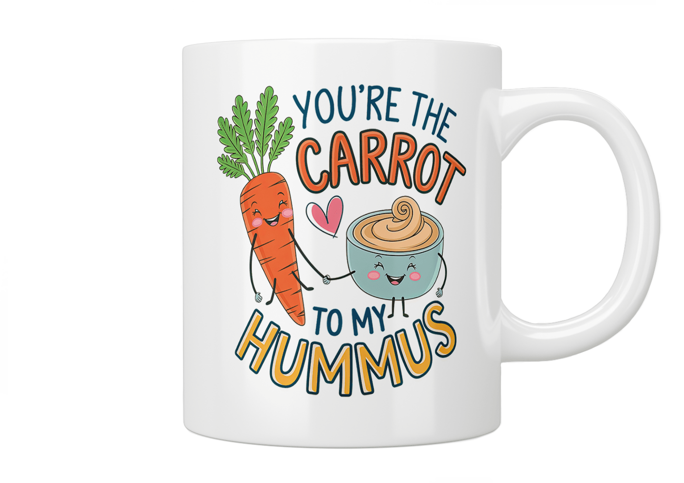 You're The Carrot To My Hummus Mug - Funny Couples Coffee Cup - Perfect Gift for Valentine's Day, Anniversary & Couples Who Love Hummus - Ideal for Morning Coffee, Tea & Hot Chocolate at Home or Office