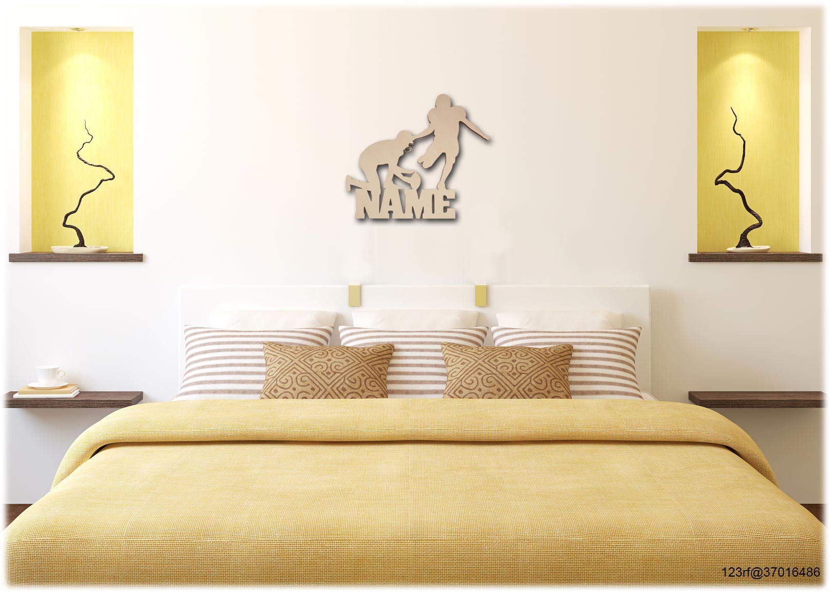 Personalized Football Night Light - Custom LED Room Decor for Boys, Men & Kids - Unique Gift for Team Coach - Perfect for Bedroom, Game Room & Sports Themed Home Decor