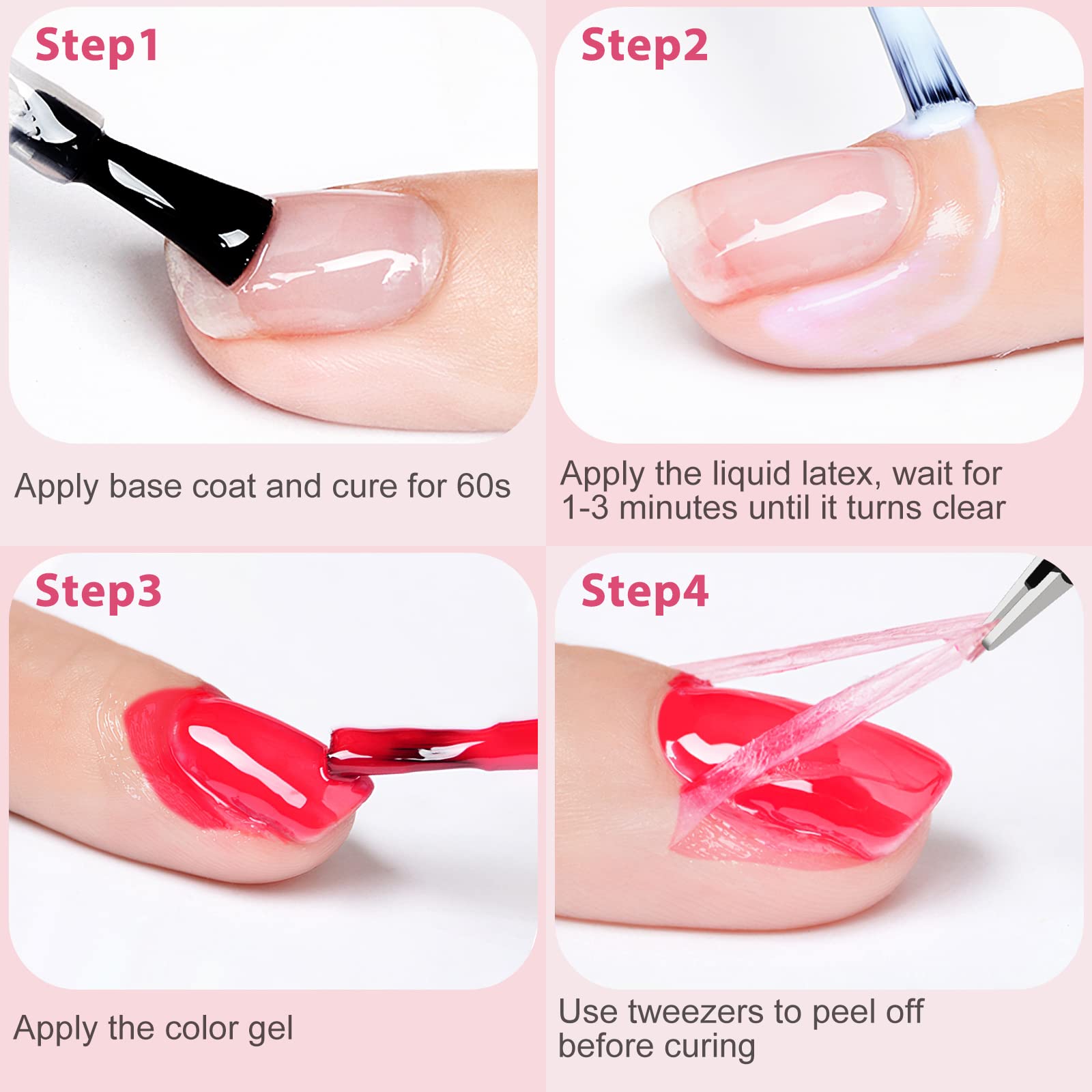 DRMODE Fast-Drying Liquid Latex for Nails - Peel Off Nail Polish Barrier & Cuticle Protector - Perfect for Nail Art, Stamping, and Manicures (Use with Tweezers for Precision) - Ideal for Salon Professionals & DIY Nail Enthusiasts