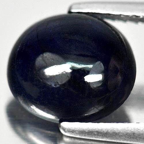3.19ct Natural Genuine Dark Blue Sapphire Cabochon - 9mm Round Top Quality Gemstone for Jewelry Making, Engagement Rings & Healing Crystals
