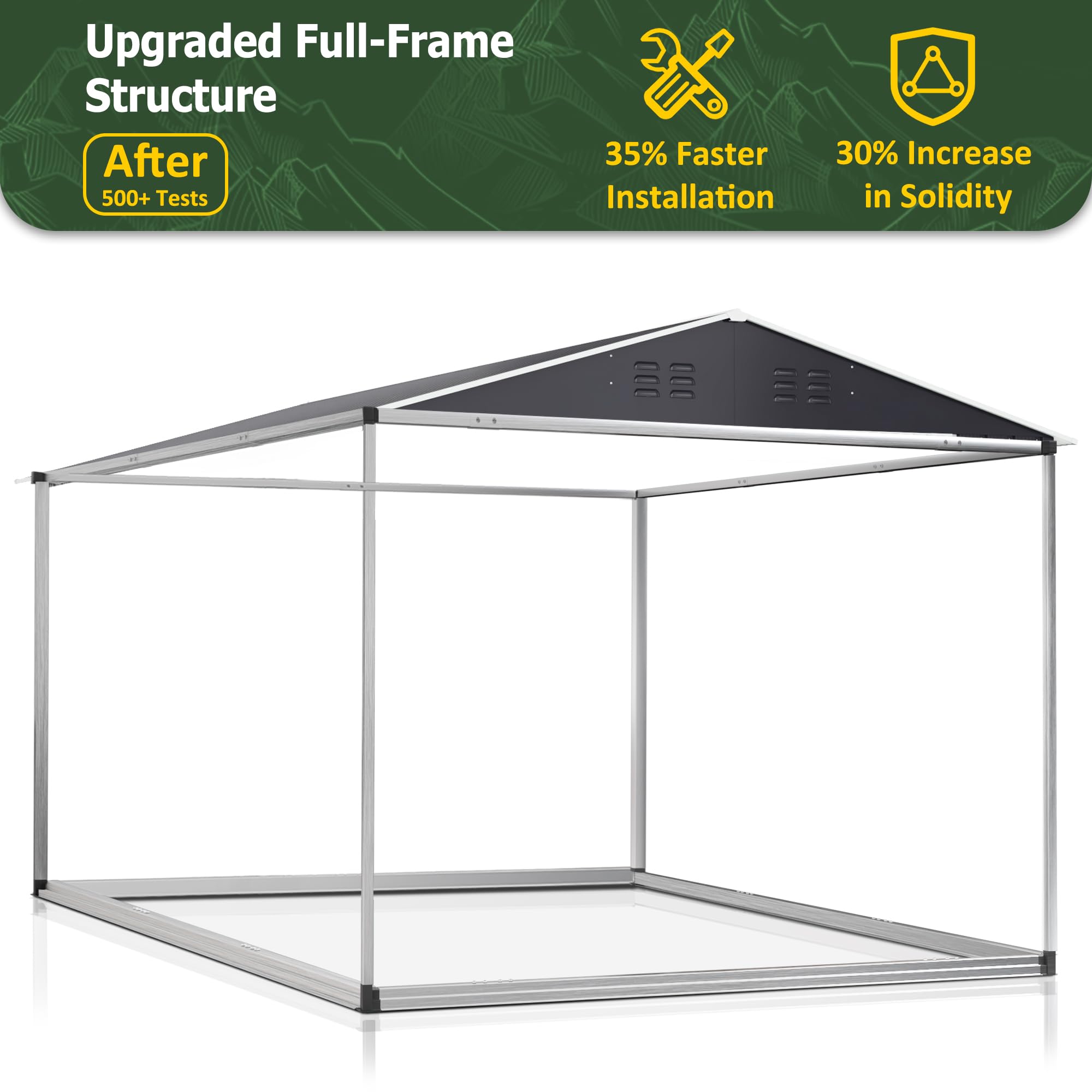 10x10 FT Outdoor Storage Shed - Heavy Duty Metal Garden Shed with Reinforced Frame & Lockable Doors - Waterproof Tool Shed for Backyard, Patio, Lawn Equipment (Grey) - Perfect for Storing Gardening Tools, Lawn Mowers & Outdoor Furniture