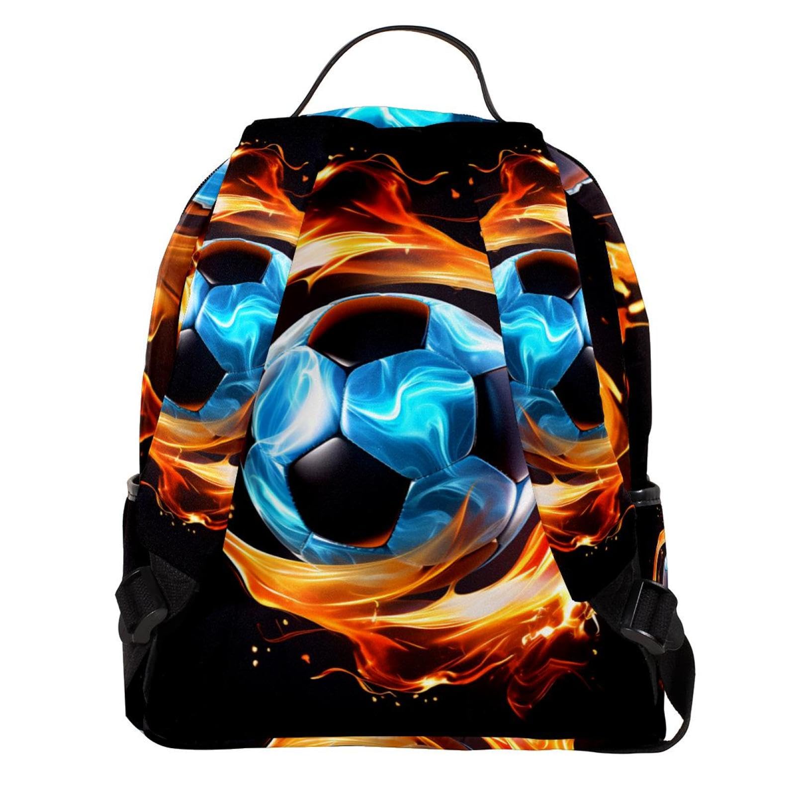 Best Travel Backpack for Men & Women - Durable Flaming Football Design Backpack for Hiking, Camping & Daily Commute