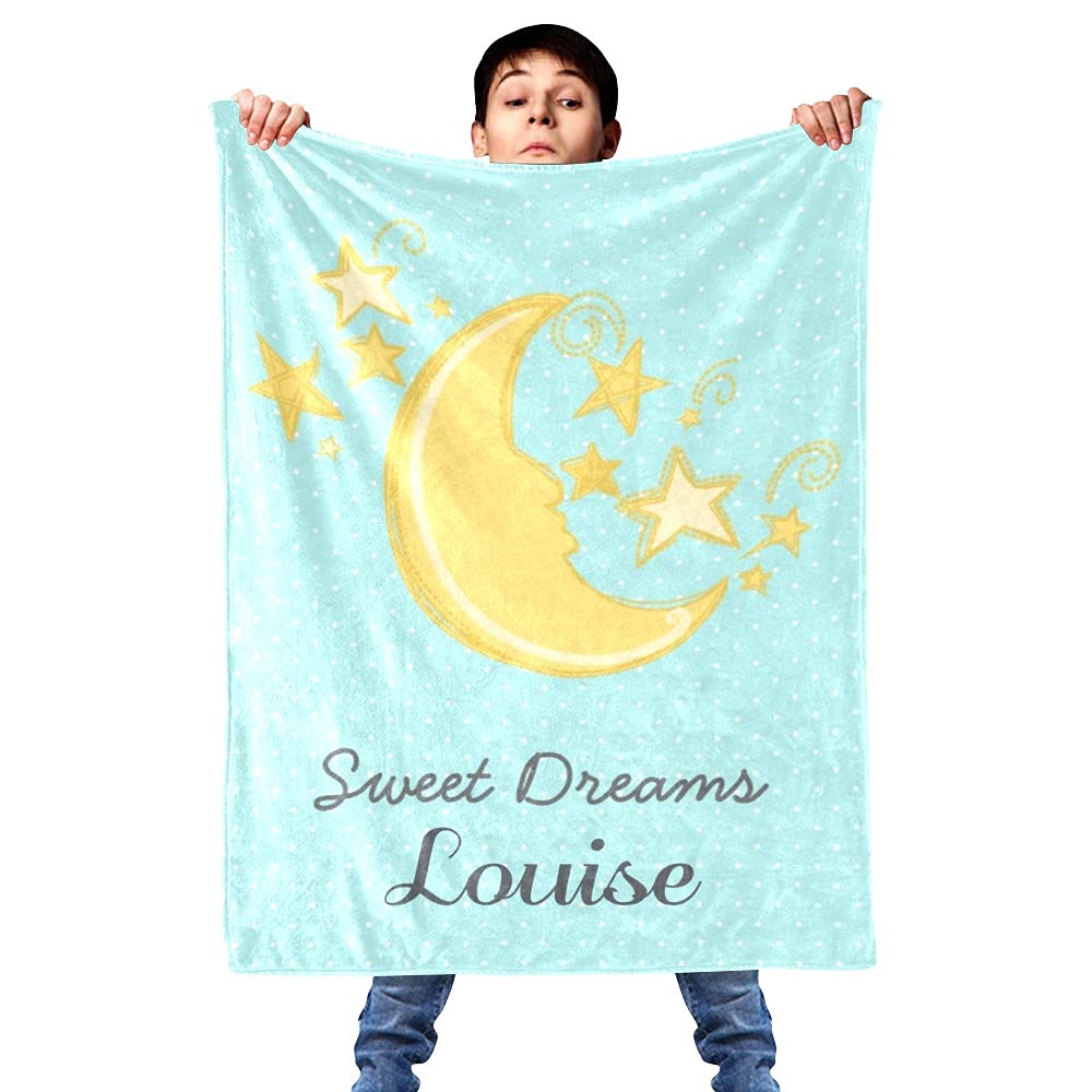 Personalized Baby Blankets with Name for Boys & Girls - Custom Receiving Swaddle Blanket 30x40 Inches - Newborn Nursery Gift for Baby Showers, Christenings & Birthdays