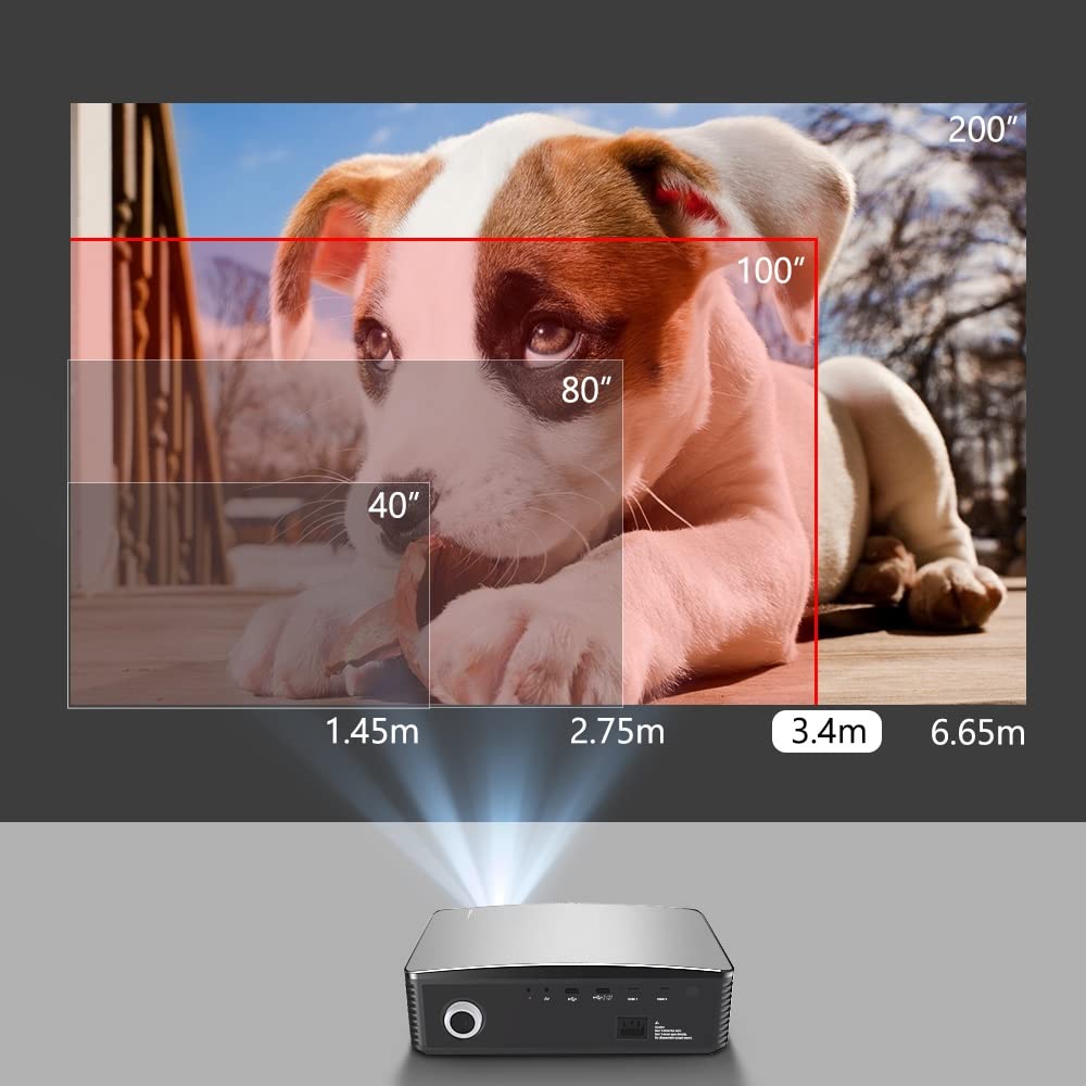 PHAVEA 550 ANSI Portable Movie Projector with Android 9.0 WiFi, 1080P HD Native Resolution, Keystone Correction, HDMI & USB - Perfect for Home Theater, Outdoor Movies, Camping, and Backyard Entertainment