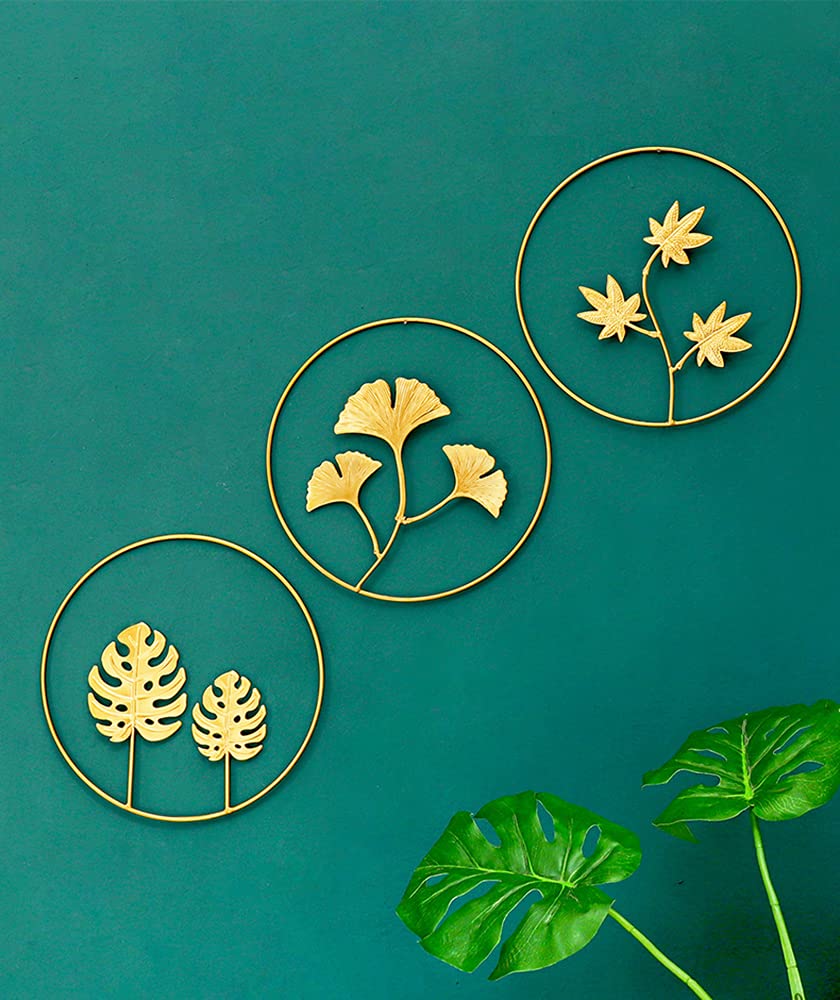 Modern Metal Wall Art Decor Set of 3 - Elegant Hanging Wall Decorations for Bathroom, Bedroom & Living Room - Perfect for Home Decor, Housewarming Gifts & Interior Design