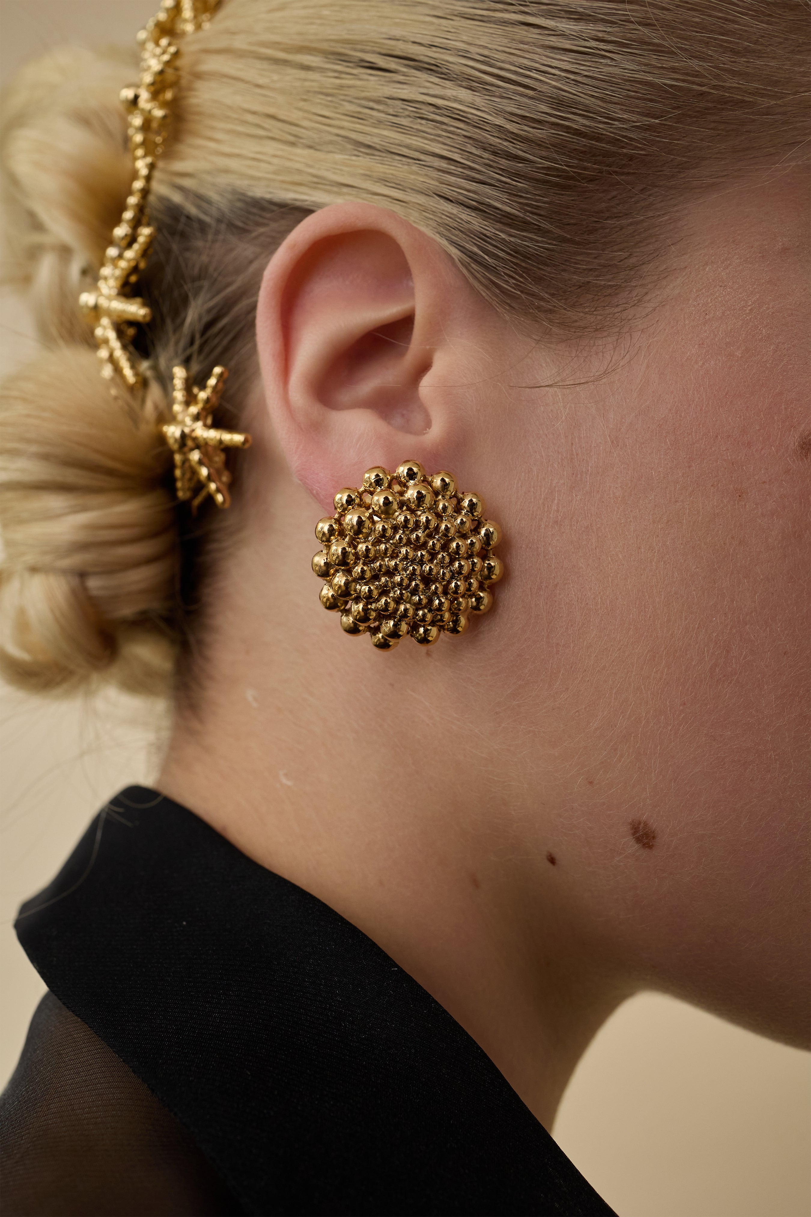 Zoe Ball Chain Button Earrings for Women - Trendy Gold & Silver Hoop Earrings - Perfect for Casual, Office & Party Wear