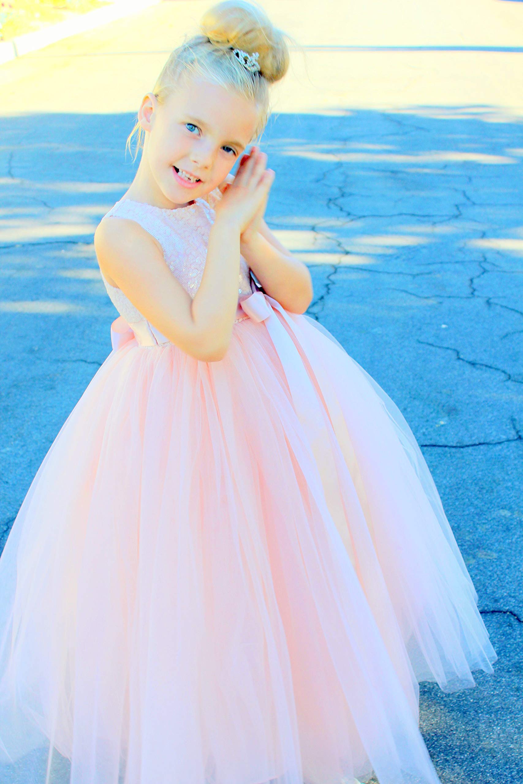 Elegant Heart Cutout Sequin Flower Girl Dress for Weddings & Special Occasions - Formal Party Gown with Sparkly Embellishments (Style 172seq) | Perfect for Pageants, Birthday Celebrations & Holiday Events