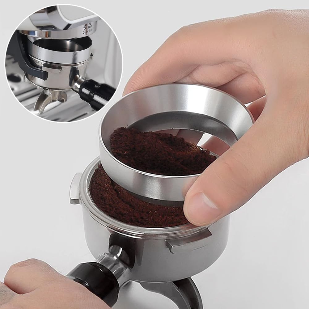 51mm Aluminum Coffee Dosing Ring - Magnetic Espresso Funnel Accessory for Precise Coffee Grounds Dispensing | Perfect for Baristas & Home Brewing