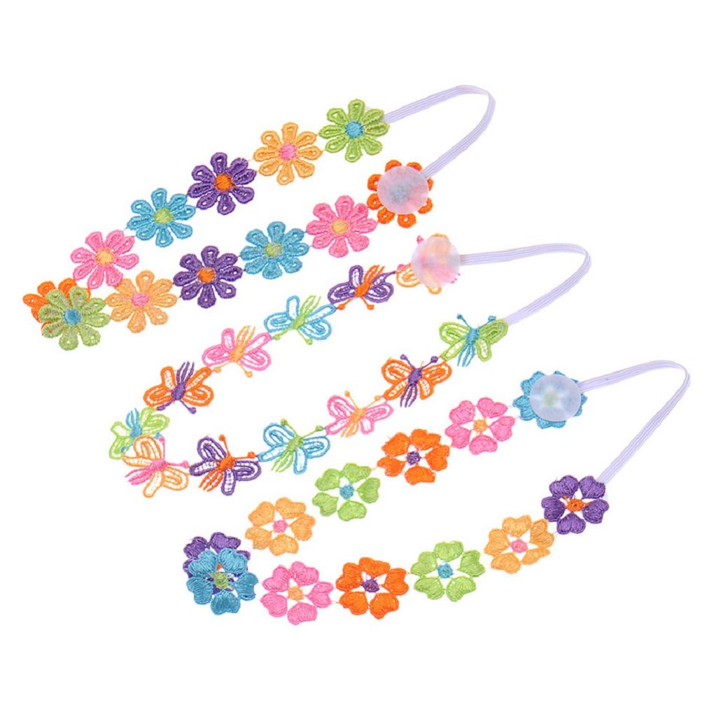 Floral Butterfly Hair Bands for Girls - 3-Pack Daisy & Butterfly Headbands for Kids, Women | Perfect for Parties, Weddings, Photo Shoots & Everyday Wear