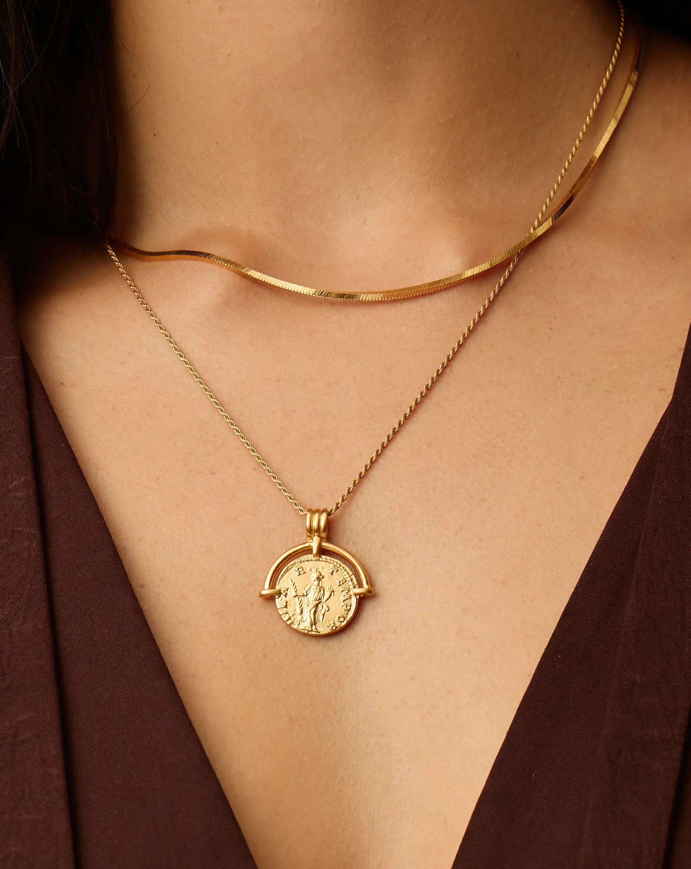 Lucy Williams Roman Arc & Snake Necklace Set - 18k Gold Plated & Vermeil Jewelry for Women | Elegant Layered Necklace for Party, Date Night & Special Occasions
