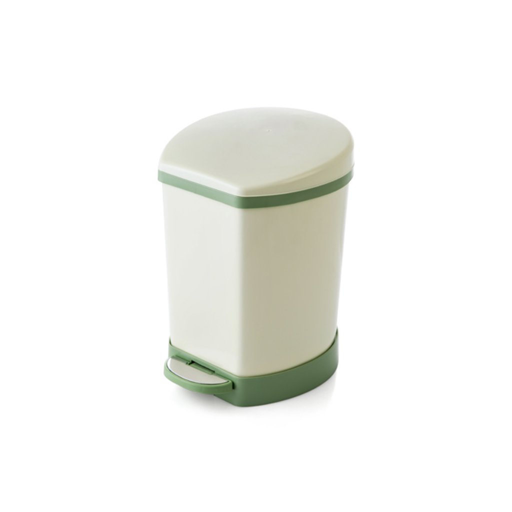 Creative Pedal Trash Can for Kitchen, Office & Home - 13 Gallon Large Capacity Plastic Garbage Bin with Flip Lid for Living Room, Bedroom, Bathroom & Outdoor Use (Green) - Eco-Friendly Waste Management Solution for Modern Spaces
