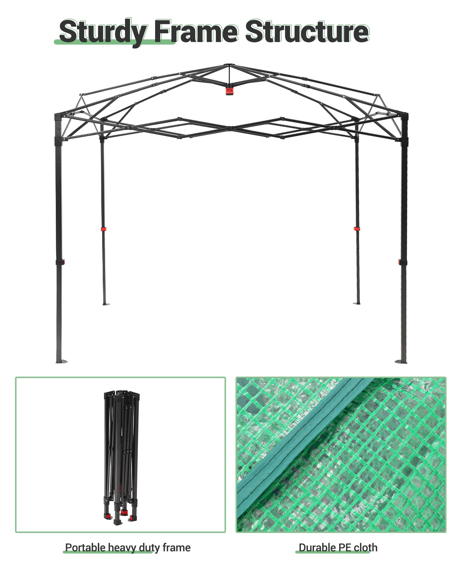 8x6 FT Pop Up Greenhouse - Portable Walk-in Indoor & Outdoor Greenhouse for Garden, Patio, Backyard | Zippered Doors & Window with PE Cover (96x72 inch) - Perfect for Seed Starting, Plant Protection & Year-Round Gardening