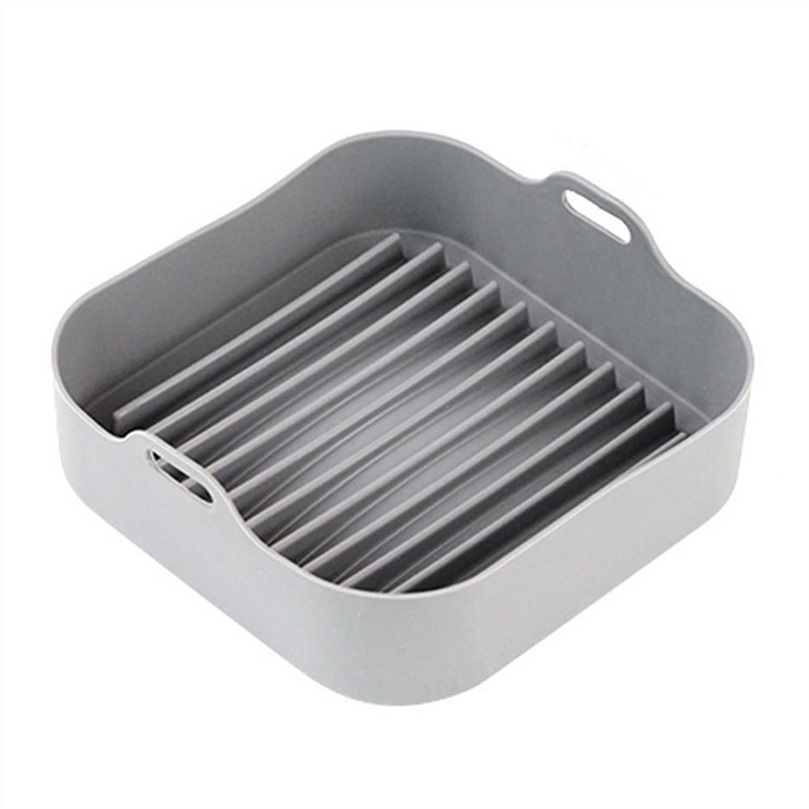 **Air Fryer Silicone Pot - Multifunctional Non-Stick Baking Accessories for Air Fryers & Ovens - Perfect for Bread, Fried Chicken, Pizza & More (Light Grey) - Ideal for Healthy Cooking & Meal Prep**