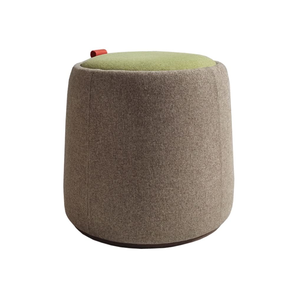 Etlegor Round Footstool Ottoman Pouffe - Nordic Style Cloth Shoe Bench, Portable Low Stool for Living Room, Bedroom & Entryway - Creative Multifunctional Seat for Changing Shoes, Relaxing & Extra Storage