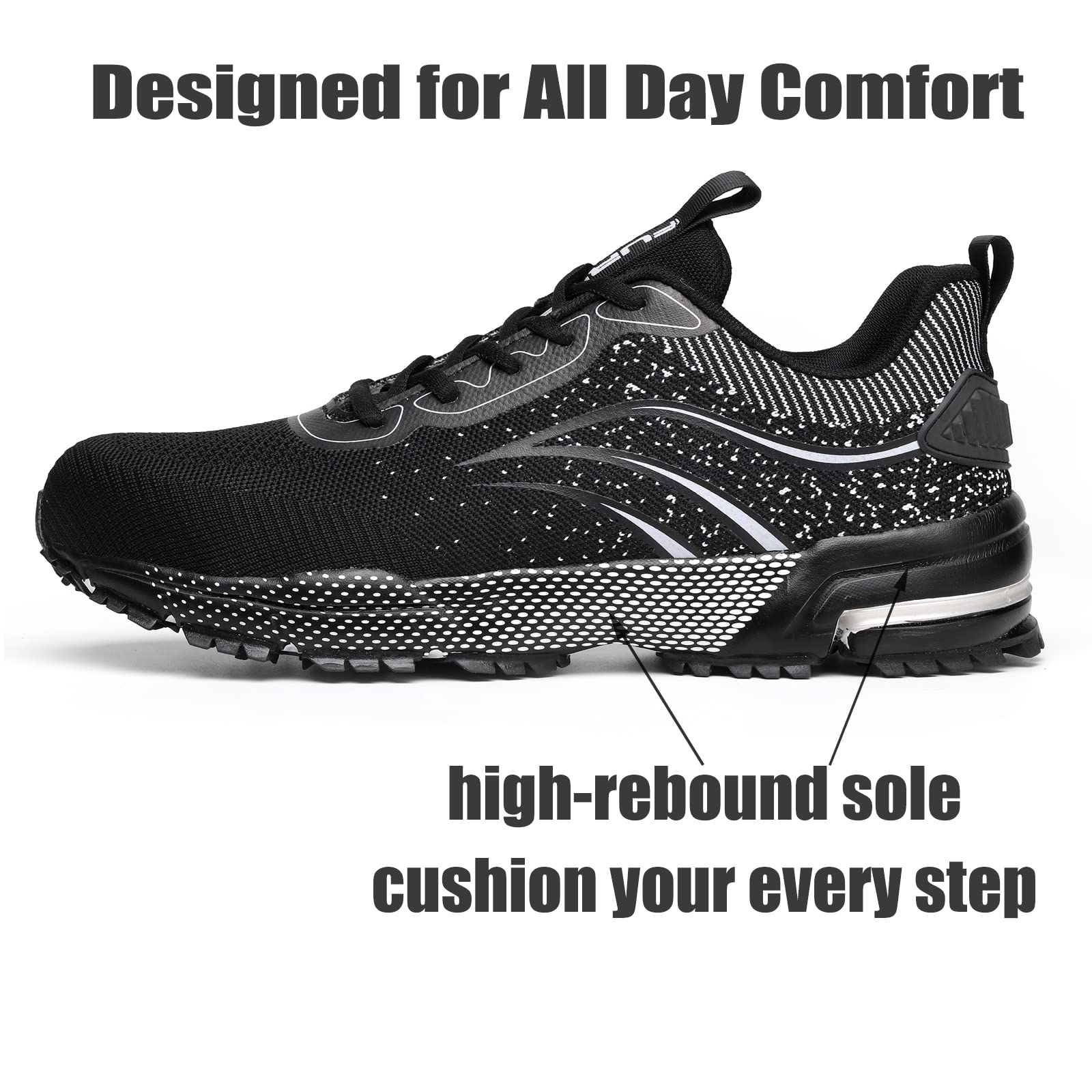 **Steel Toe Shoes for Men & Women - Lightweight Safety Work Sneakers with Comfortable Steel Toe for Warehouse & Industrial Use | Durable & OSHA Compliant for Construction, Factory & Outdoor Work**