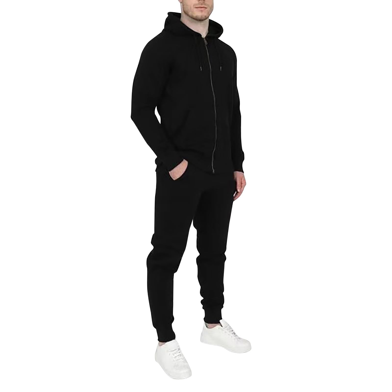 Blandoom Men's Full Tracksuit Set - Contrast Stripe Hooded Jacket & Joggers, Casual Sportswear for Men & Boys (S-XL) | Gym Workouts, Running, Streetwear Fashion