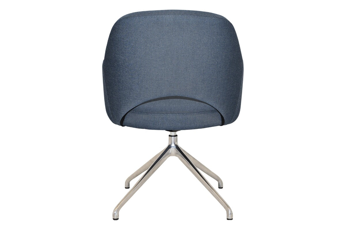 EZ Hospitality Cairo Indoor Armchair with Metal Base - Polished Aluminum Trestle for Living Room, Office, or Lounge Comfortable Seating
