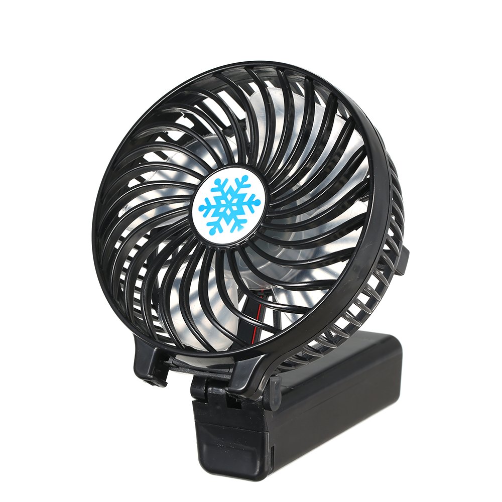 Portable USB Rechargeable 18650 Battery Operated Handheld Mini Fan - Foldable Cooling Fan for Outdoor, Home, Office & Travel - Ventilation & Air Circulation - Perfect for Camping, Hiking, Beach & Hot Weather (Blue)