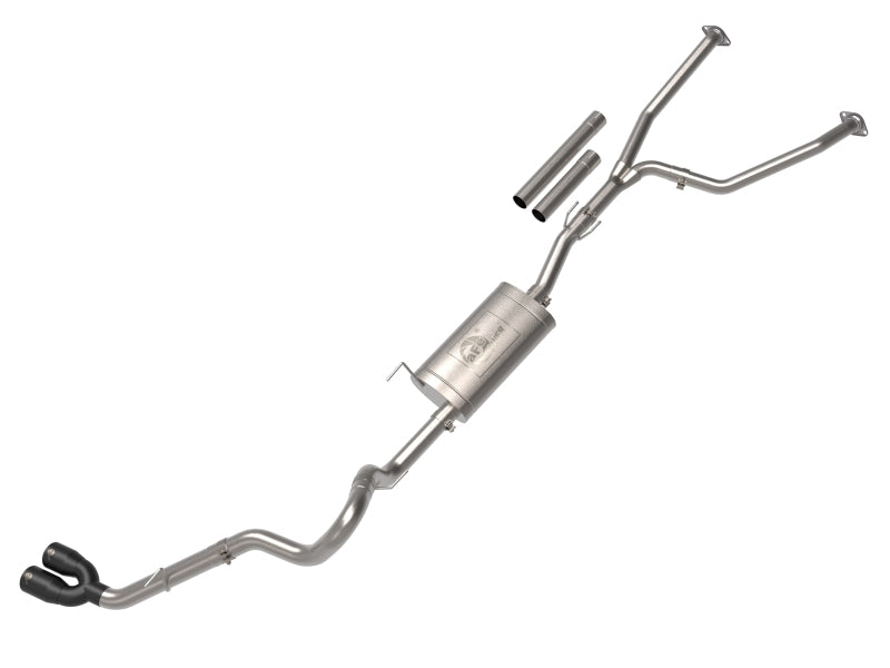 aFe 2022 Toyota Tundra V6 3.5L (tt) Vulcan Series 2.5in to 3in 304 Stainless Steel Cat Back Exhaust System with Black Tip - Performance Upgrade for Off-Roading & Towing