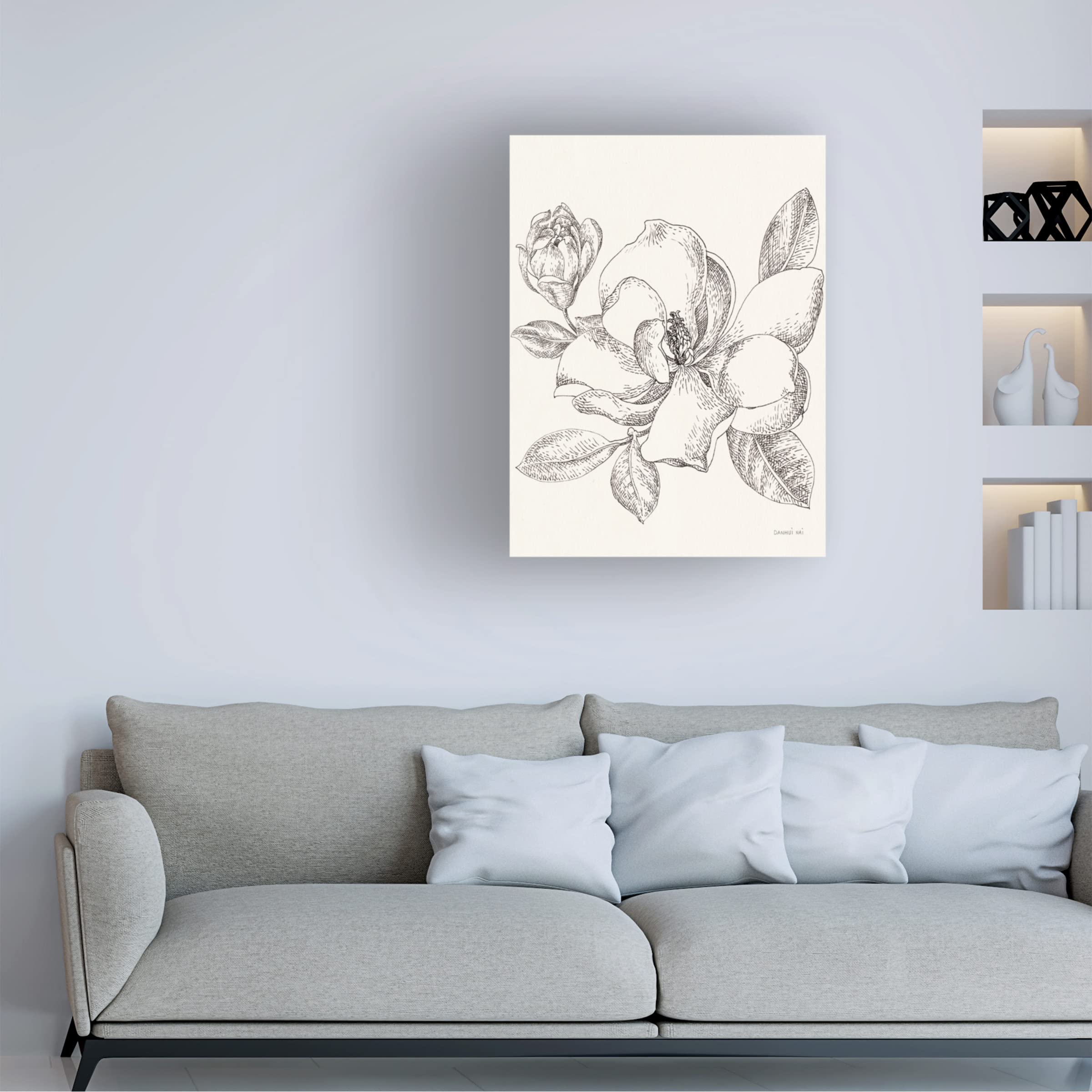 Danhui Nai 'Flower Sketches II' Canvas Wall Art Print - Modern Botanical Decor for Living Room, Bedroom & Office