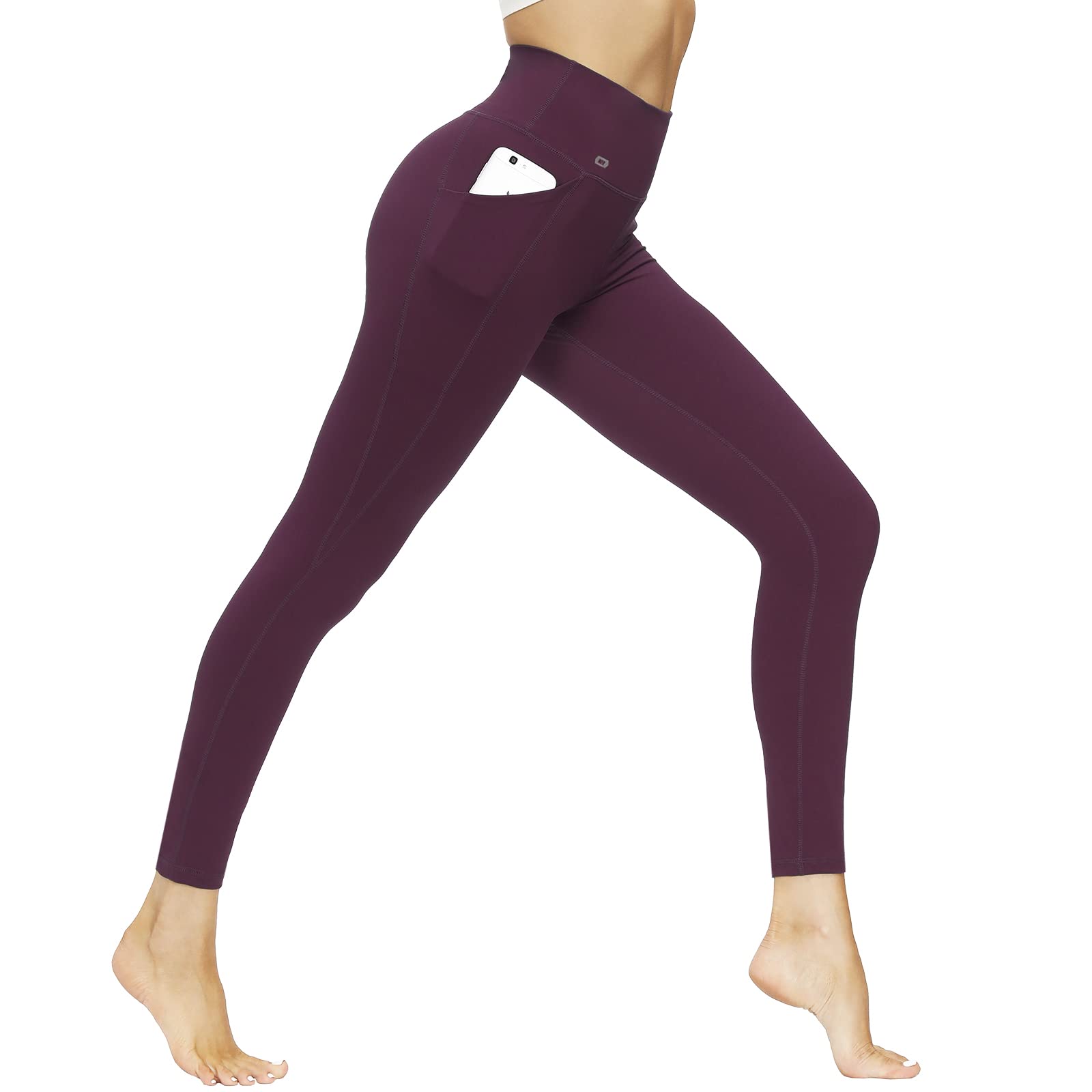 MIER High Waisted Yoga Pants for Women with Pockets - Tummy Control Workout Leggings Non See Through - Perfect for Yoga, Gym & Running