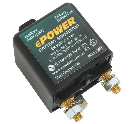 ENERDRIVE 12V/24V 140A Dual Sense VSR Relay IP54 Waterproof - Perfect for Marine, RV, and Off-Grid Power Systems