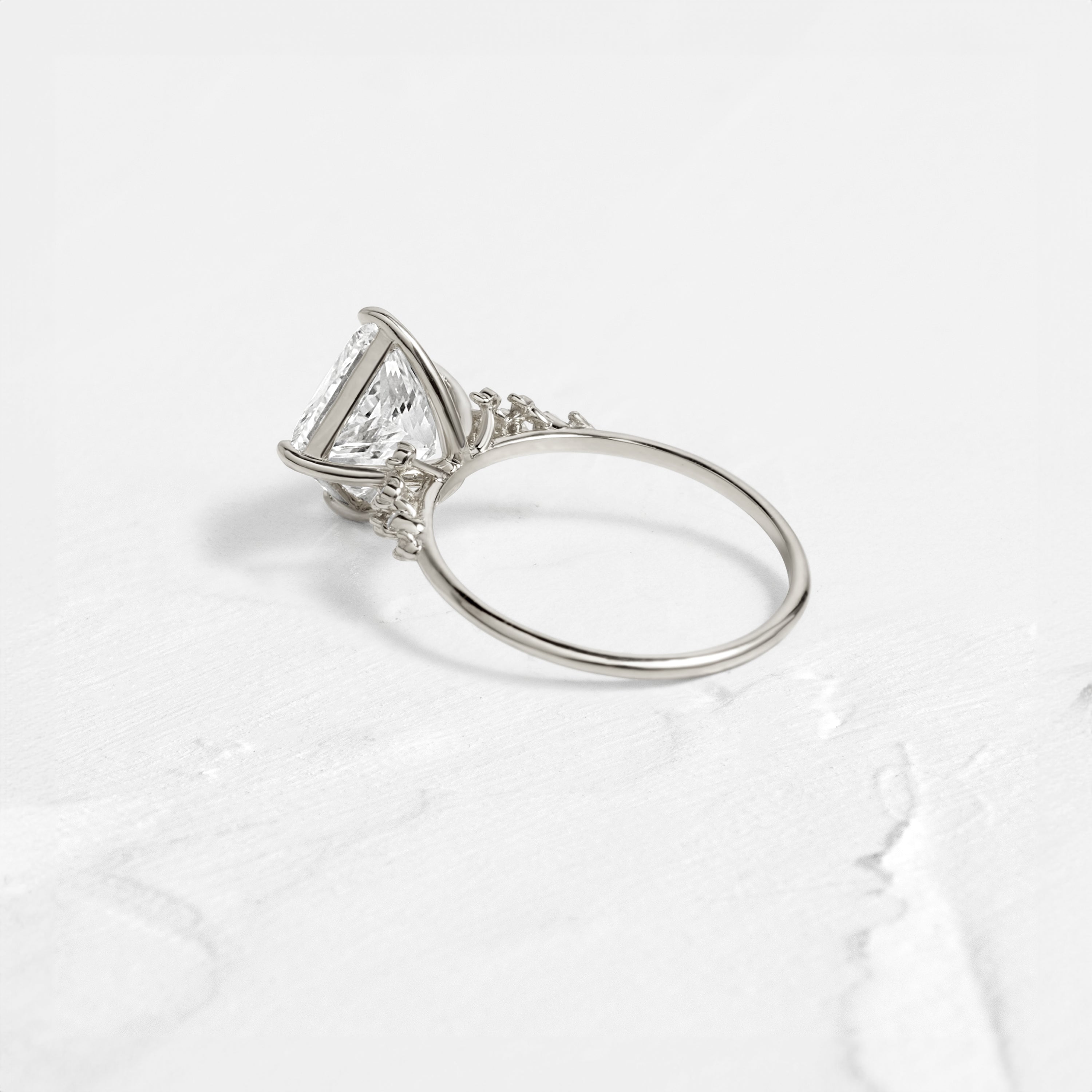 Elegant Damask Princess Cut Ring for Women - Perfect for Weddings, Engagements & Special Occasions