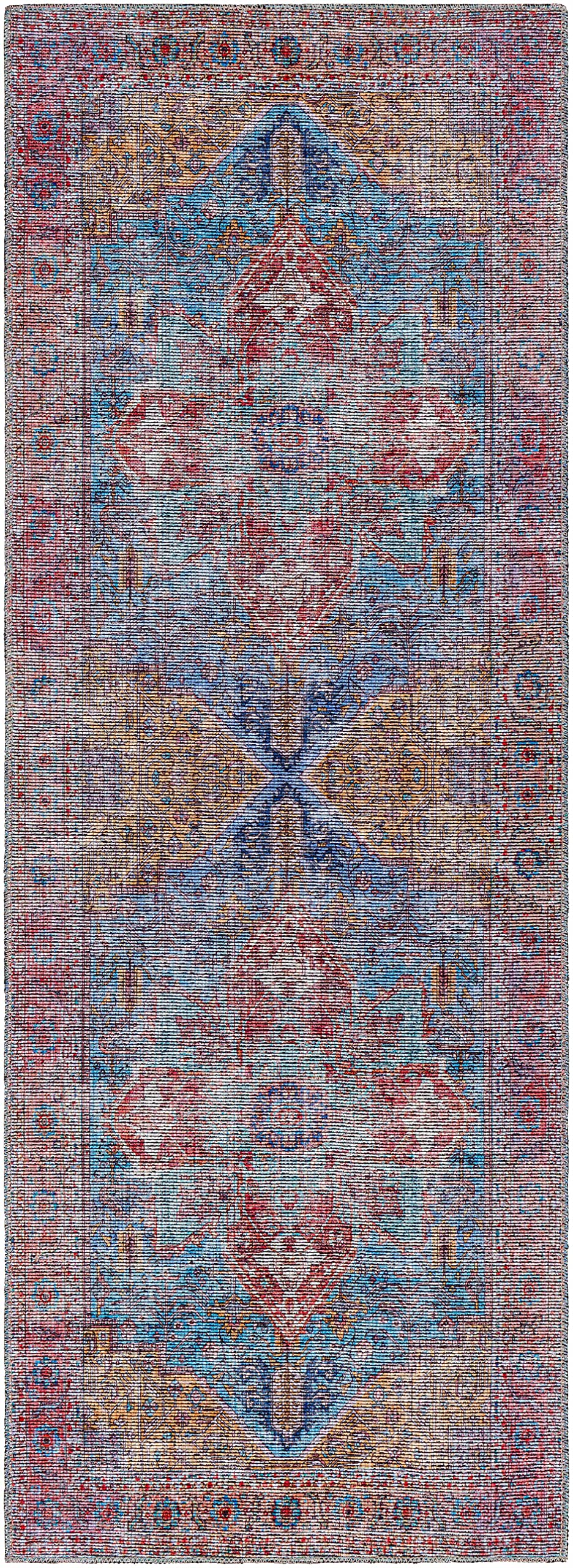 Hauteloom Otaki Washable Area Rug - Soft Gray & Purple Modern Rug for Living Room, Bedroom - 6'7